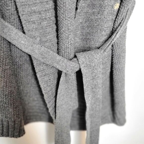 Preppy Half Sleeve Belted Open Cardigan Knit Sweater Top Gray Women Size S - Picture 11 of 11